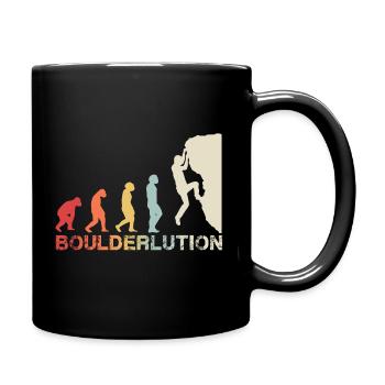 Bouldern Klettern Evolution Bergsteiger Vintage - Tasse einfarbig - Schwarz - Rechts