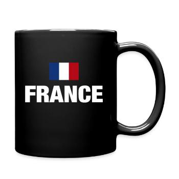 France Frankreich französische Flagge Fan Geschenk - Tasse einfarbig - Schwarz - Rechts