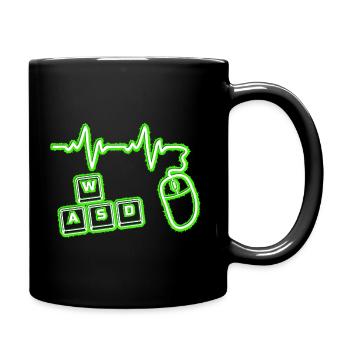 Computer-Herzschlag - Tasse einfarbig - Schwarz - Rechts
