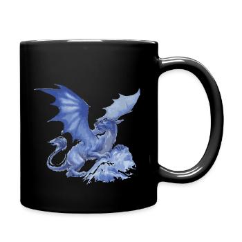 dragon,blue,painting,graffiti, airbrush,light blue - Full Colour Mug - black - Right