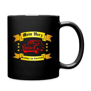  Männer und Herren T-Shirt | DDR Trabi - Tasse einfarbig - Schwarz - Rechts