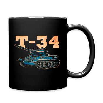 Sowjetischer Panzer T-34 - Tasse einfarbig - Schwarz - Rechts