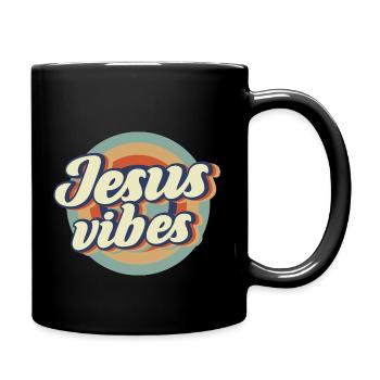 Jesus Vibes cool Jesus Christus Sohn Gottes Design - Tasse einfarbig - Schwarz - Rechts