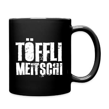 Schweizerdeutsch Motorradfahrerin Töfflimeitschi - Tasse einfarbig - Schwarz - Rechts
