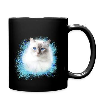 chat persan, chat siamois, chat, chat bleu, graffiti - Mug uni - noir - Droite