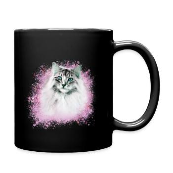 persian cat,siamese cat,cat,white cat, graffiti - Full Colour Mug - black - Right