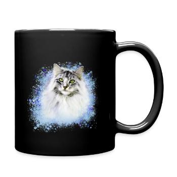 persian cat,siamese cat,cat,white cat, graffiti - Full Colour Mug - black - Right