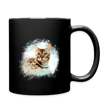 bengal cat,cat,bengal,graffiti,painting - Full Colour Mug - black - Right