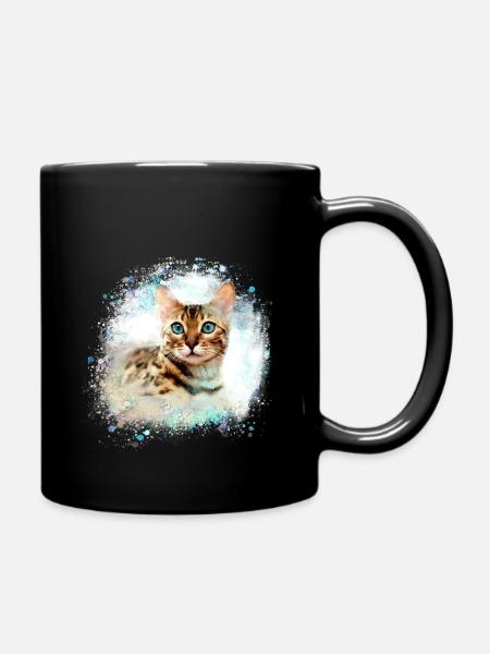 chat bengal, chat, bengale, graffiti, peinture - Mug uni - noir