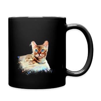 chat bengal, chat, bengale, graffiti, peinture, aquarelle - Mug uni - noir - Droite