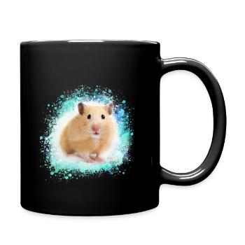 hamster, graffiti, peinture, vert, bleu - Mug uni - noir - Droite
