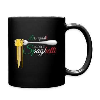 Less upsetti more Spaghetti - World Pasta Day - Full Colour Mug - black - Right
