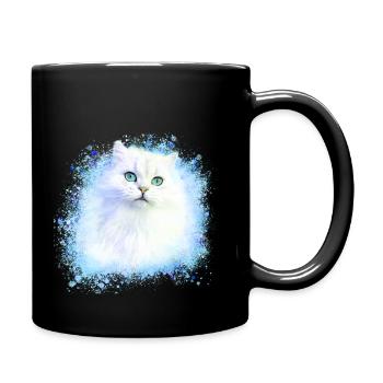 persian cat,siam cat,cat,white cat, graffiti - Full Colour Mug - black - Right