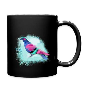 sourd coloré, sourd, oiseau, aquarelle, graffiti - Mug uni - noir - Droite