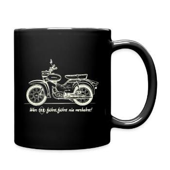 Simson Star - Wer IFA fährt, fährt nier verkehrt! - Tasse einfarbig - Schwarz - Rechts