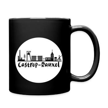 castrop-rauxel, skyline, cercle, coupe aux ciseaux, blanc - Mug uni - noir - Droite