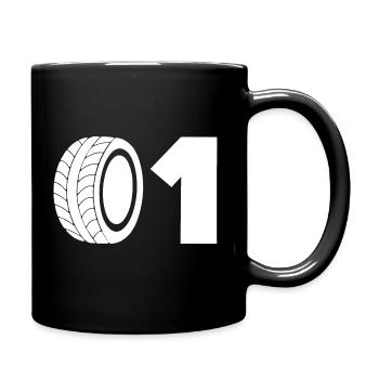 Motorsport tyre number 01 - Full Colour Mug - black - Right