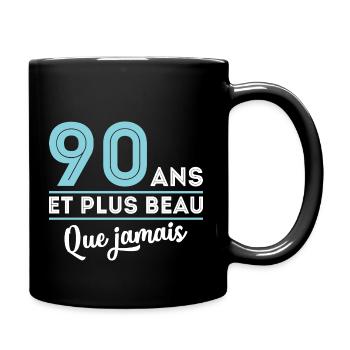 Cadeau anniversaire homme 90 ans et plus beau que - Mug uni - noir - Droite