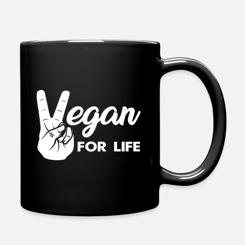 Végétalien pour la vie - Mug uni - noir