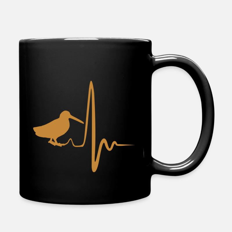 Oiseau bécasse heratbeat - Mug uni - noir