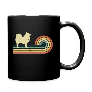 Samoyed Dog Retro Vintage Design - Full Colour Mug - black - Right