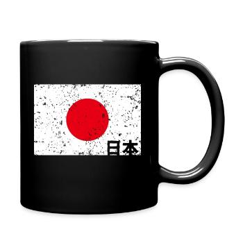 Flagge Japans - Tasse einfarbig - Schwarz - Rechts