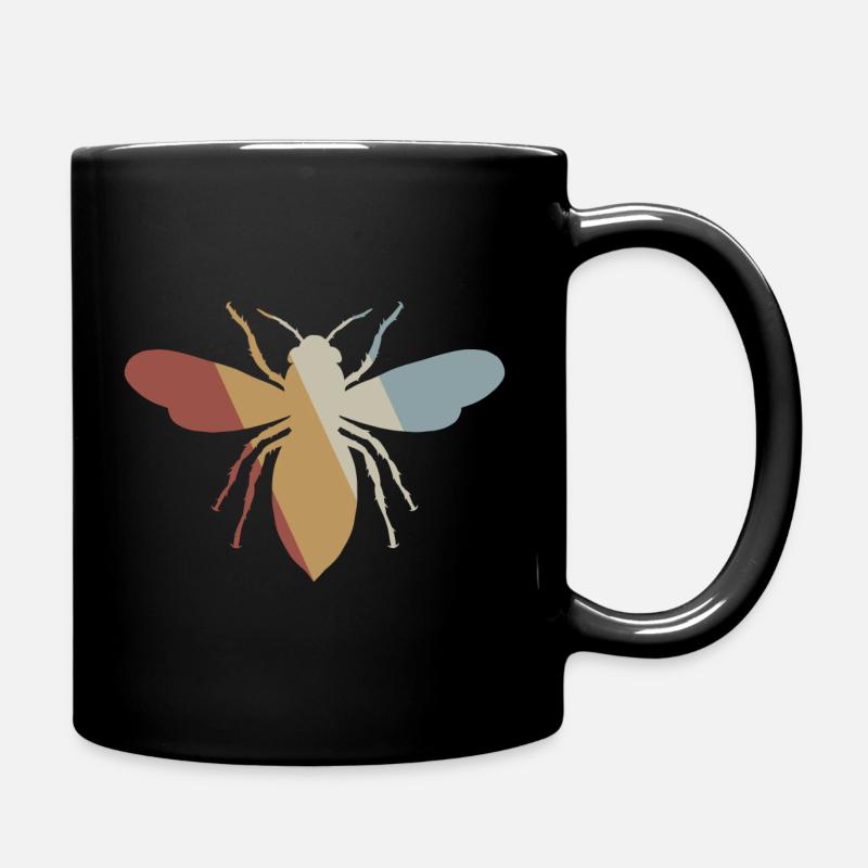 Honigbiene Retro Style Vintage - Tasse einfarbig - Schwarz