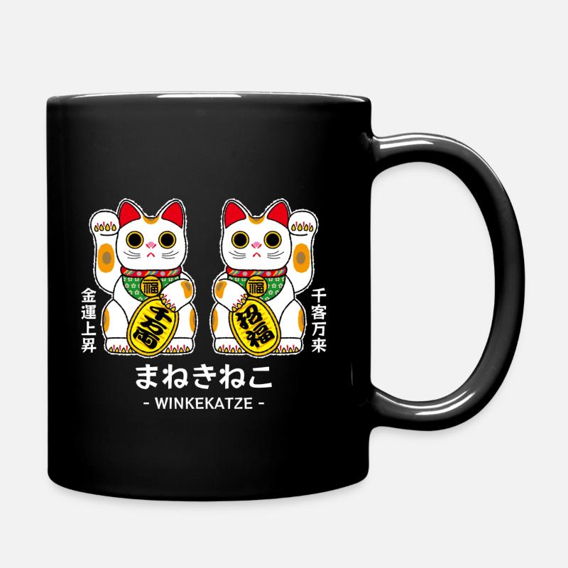 Manekineko - Winkekatze - Tasse einfarbig - Schwarz