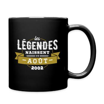 Les légendes naissent en août 2002 - Mug uni - noir - Droite