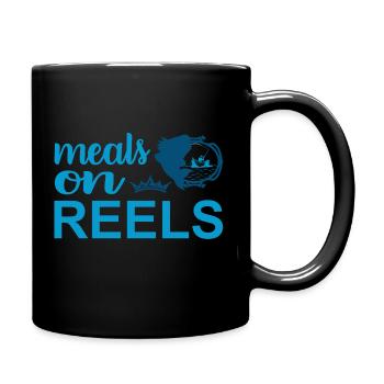 Angeln - Tasse einfarbig - Schwarz - Rechts