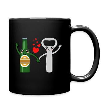 Bière romantisme - Mug uni - noir - Droite