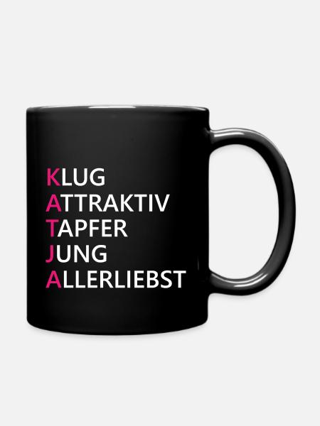 Katja Name Geschenk - Tasse einfarbig - Schwarz