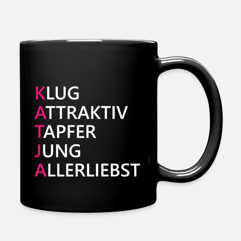Katja Name Geschenk - Tasse einfarbig - Schwarz
