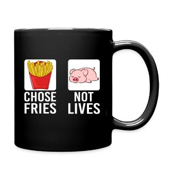 Pommes Frites Pommes Liebhaber Pommes Fritten Gesc - Tasse einfarbig - Schwarz - Rechts