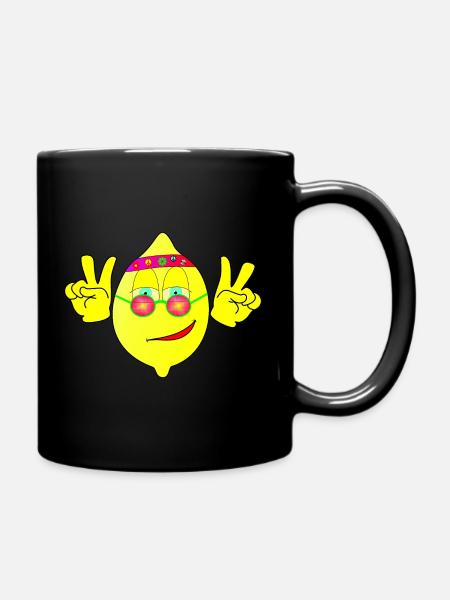 Flower Zitrone - Tasse einfarbig - Schwarz