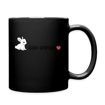 sauver les animaux animal lapin cœur bien-être animal - Mug uni - noir - Droite