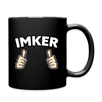 Imker Biene Geschenkidee - Tasse einfarbig - Schwarz - Rechts