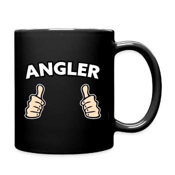 Angler Freizeit Geschenkidee - Tasse einfarbig - Schwarz - Rechts