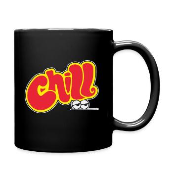 Chillen Illustration Grafik Geschenkidee - Tasse einfarbig - Schwarz - Rechts