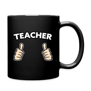 Lehrer Beruf Geschenkidee - Tasse einfarbig - Schwarz - Rechts