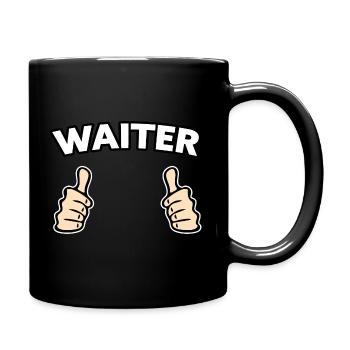 Waiter Gastronomy Gift Idea - Full Colour Mug - black - Right