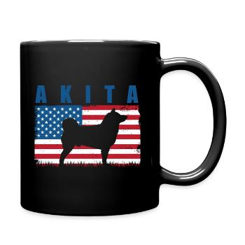 Akita - Tasse einfarbig - Schwarz - Rechts