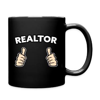 Immobilienmakler Makler Geschenkidee - Tasse einfarbig - Schwarz - Rechts