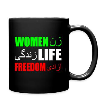 Women life freedom iran - Tasse einfarbig - Schwarz - Rechts