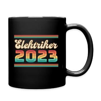 Elektriker 2023 Geschenkidee - Tasse einfarbig - Schwarz - Rechts