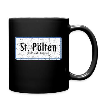 St. Pölten ist österreichs Bielefeld - Tasse einfarbig - Schwarz - Rechts