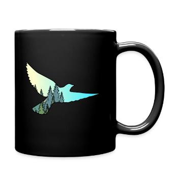 vogel2 - Tasse einfarbig - Schwarz - Rechts