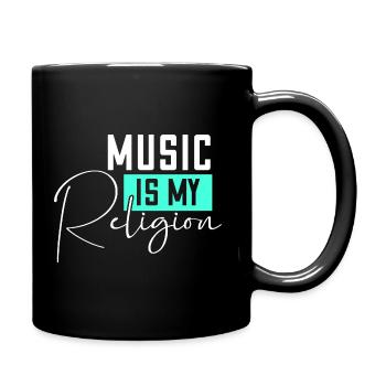 Music Is My Religion - Tasse einfarbig - Schwarz - Rechts