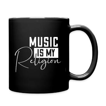 Music Is My Religion - Tasse einfarbig - Schwarz - Rechts