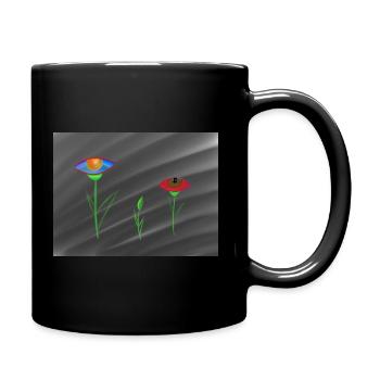 eye flowers - Tasse einfarbig - Schwarz - Rechts